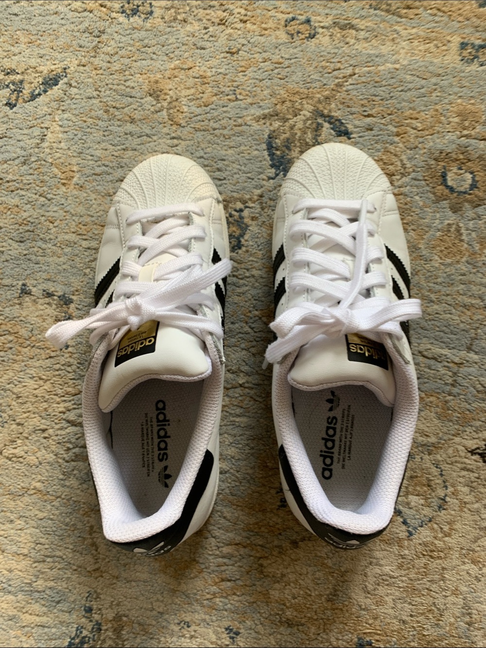 adidas Kids White & Black Classic Shell-Toe Sneakers
